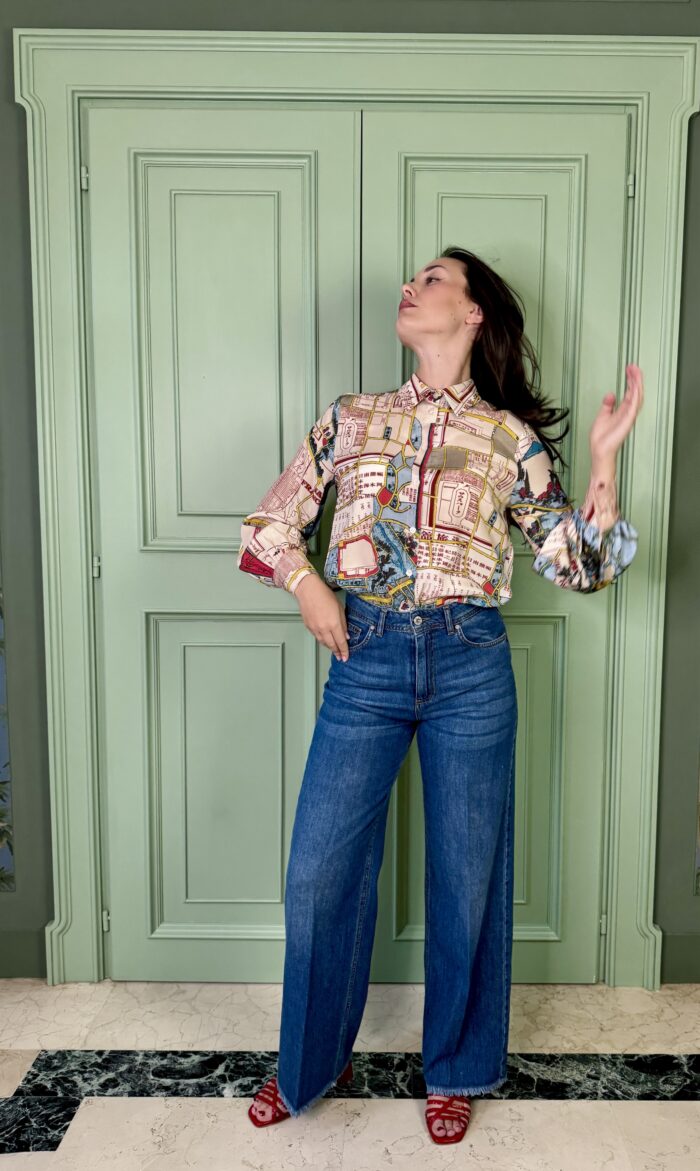 JEANS PALAZZO CON ORLO FRANGE - DIXIE